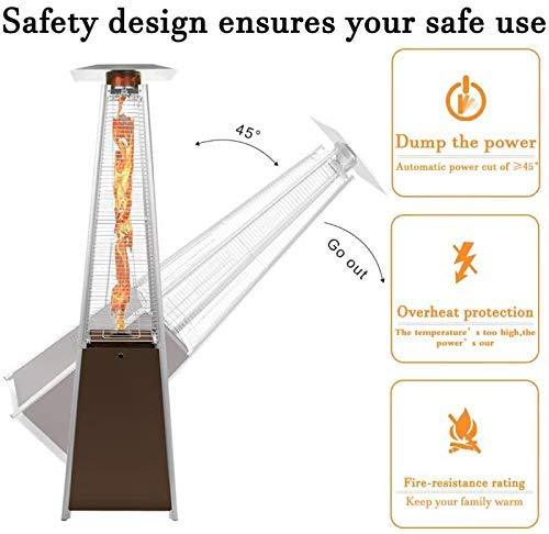 2 Juegos de Calentadores de Exterior en Forma de Pirámide, 42,000 BTU, Calentadores de Patio de Torre a Gas Propano