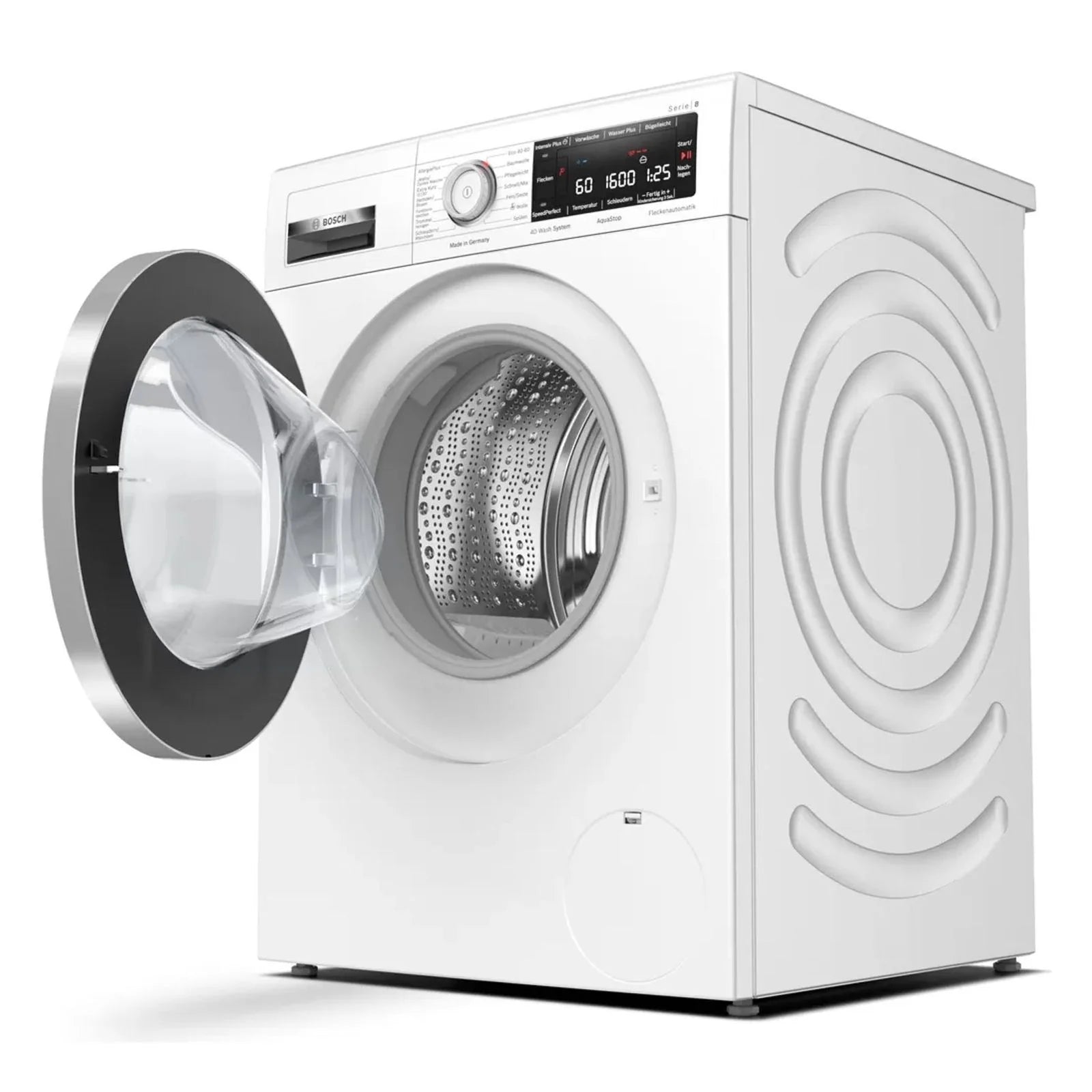 2025 Lavadora Bosch Serie 8 WAV28M93 de carga frontal 9 kg. 1400 rpm. Aluminio. Blanco