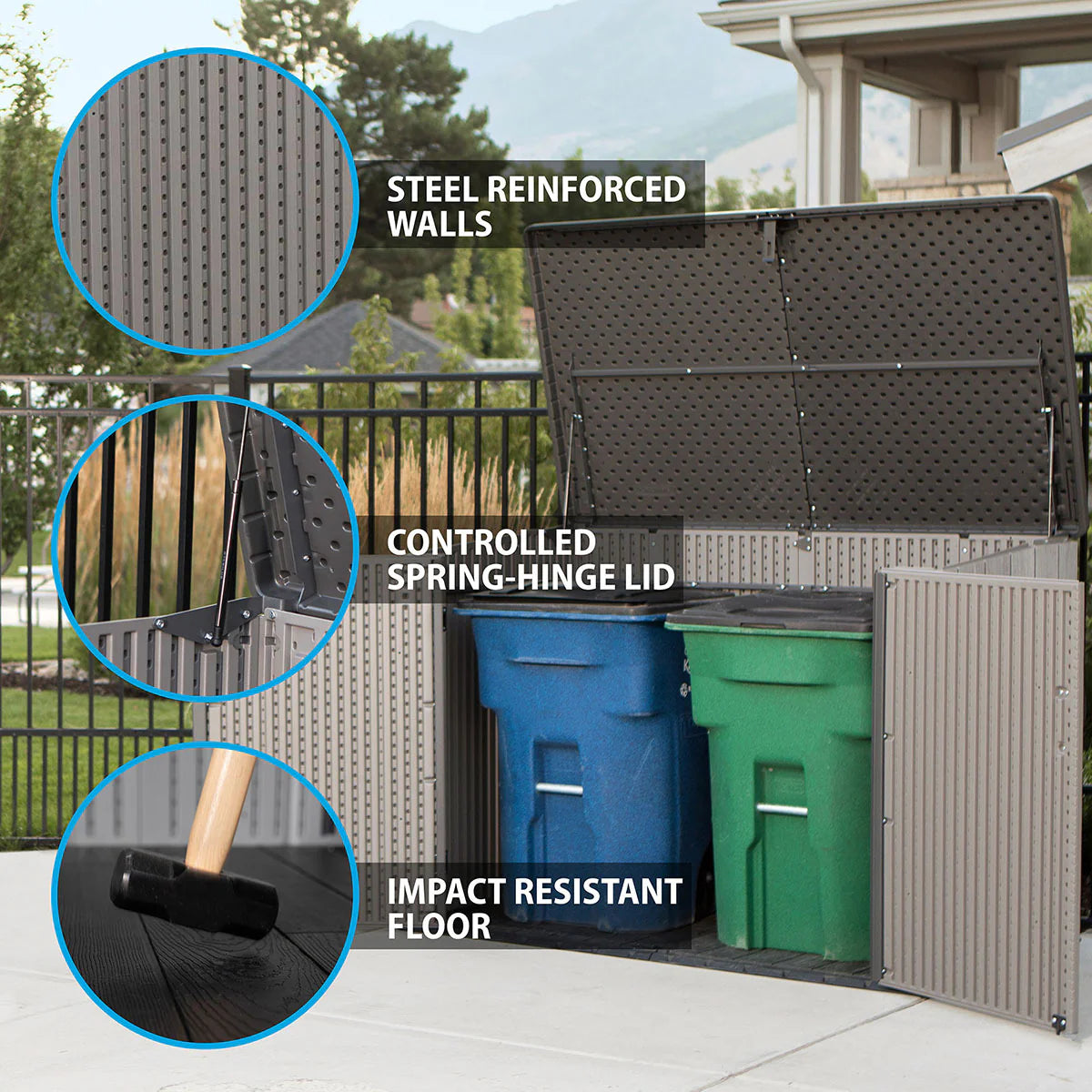 2025 Lifetime Caseta de almacenamiento horizontal 1,9 x 1,1 m – Capacidad 2.407 L