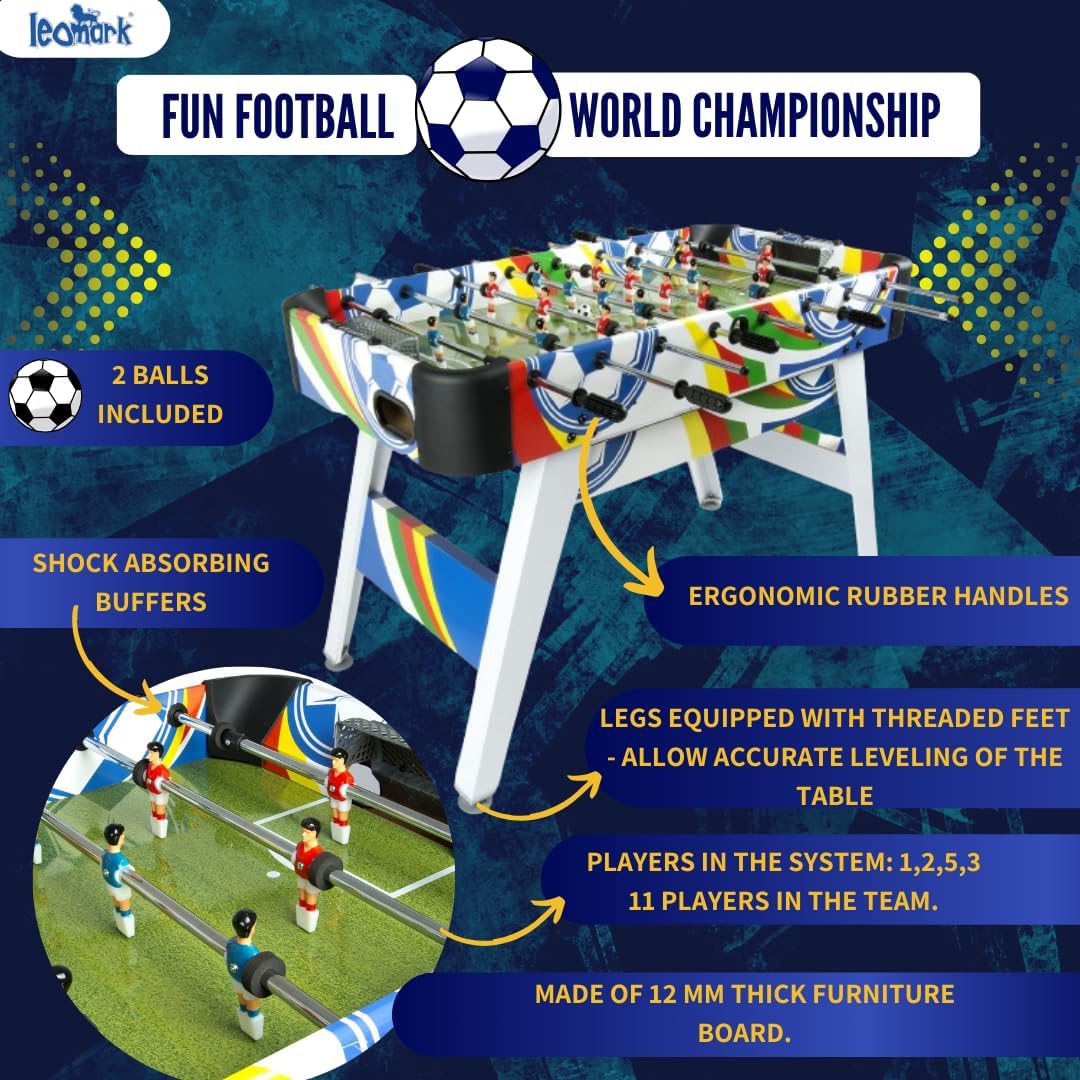 Leomark Mesa de Juegos de Madera para Niños y Adultos | Diversión en Casa o Fiesta Entretenimiento Familiar | Estable, Educativa y Fácil de Montar