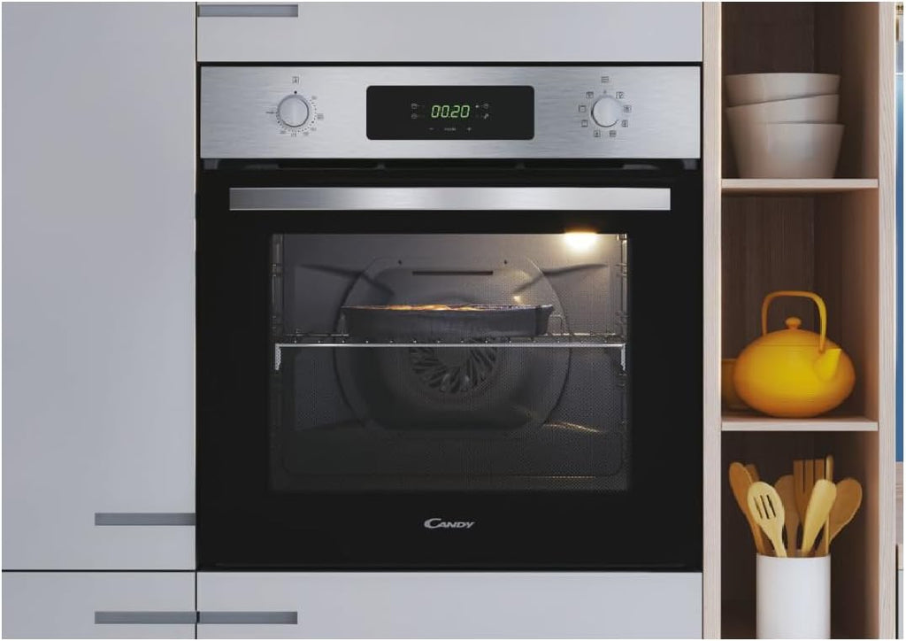 Idea FIDC X625 L, Horno Multifunción, 70L, Limpieza Aquactiva, 1 Bandeja y 2 Rejillas, Guía Telescópica, 8 Funciones, Display Timer Touch, Mandos Push&Pull, Puerta 2 Cristales, Inox y Negro