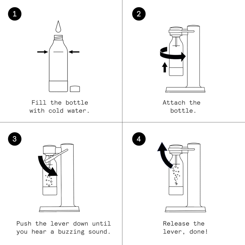 Aarke Carbonator 3, Máquina Gasificadora de Agua en Acero Inoxidable, incluye Dos Botellas (800ml), Acabado en Negro