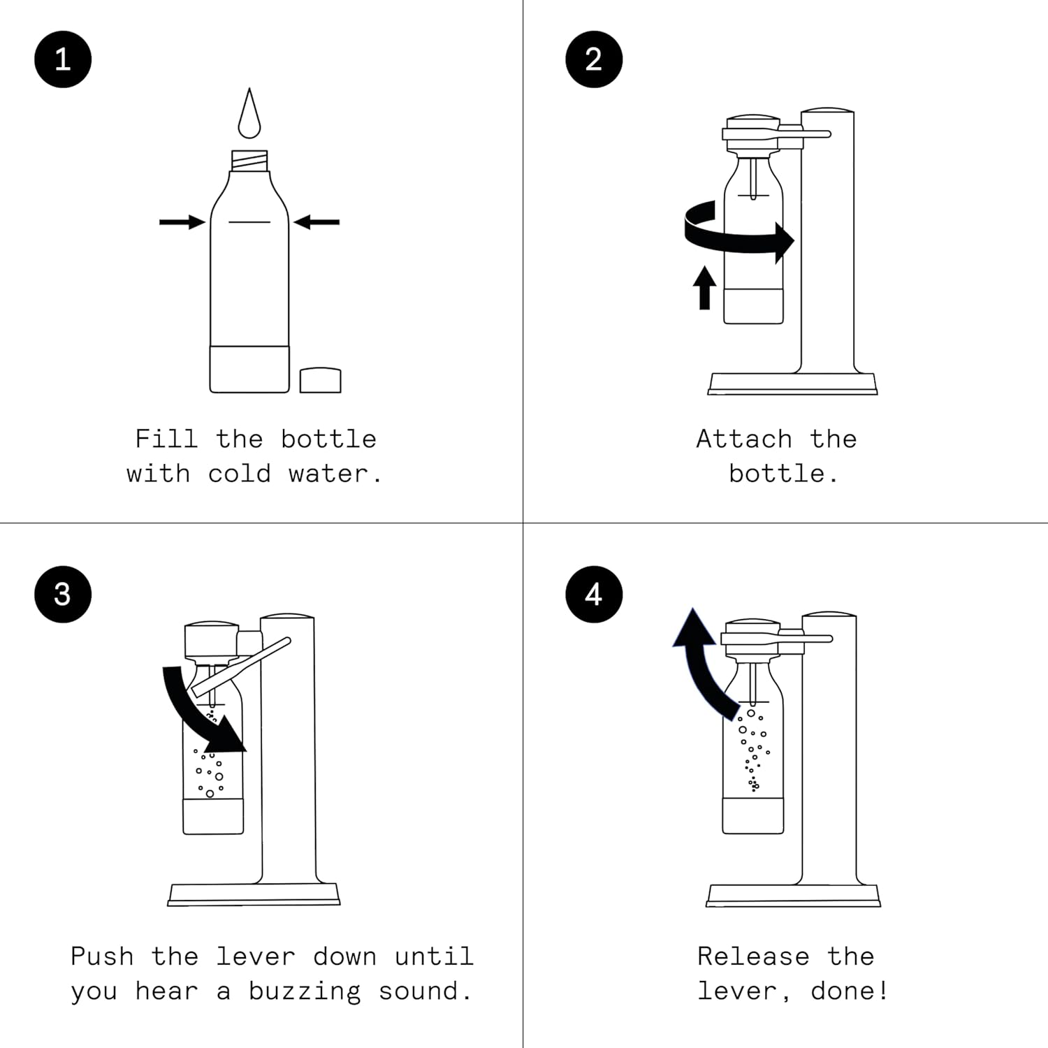 Aarke Carbonator 3, Máquina Gasificadora de Agua en Acero Inoxidable, incluye Dos Botellas (800ml), Acabado en Negro