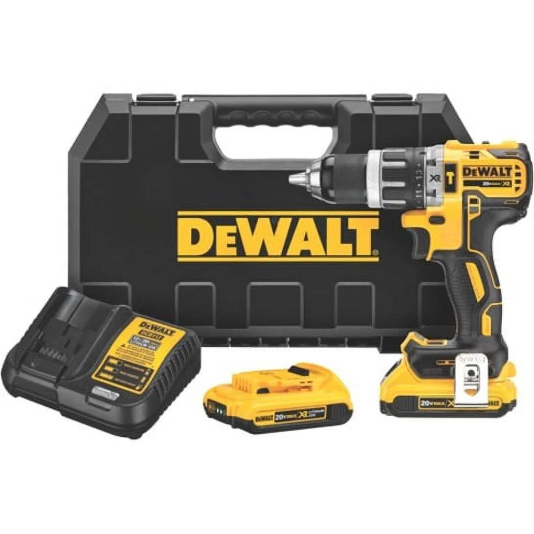 2025 DEWALT DCD796D2 Taladro Percutor Compacto Inalámbrico 20V MAX XR con Motor Sin Escobillas, 2 Baterías de 2 Ah, Cargador y Maletín