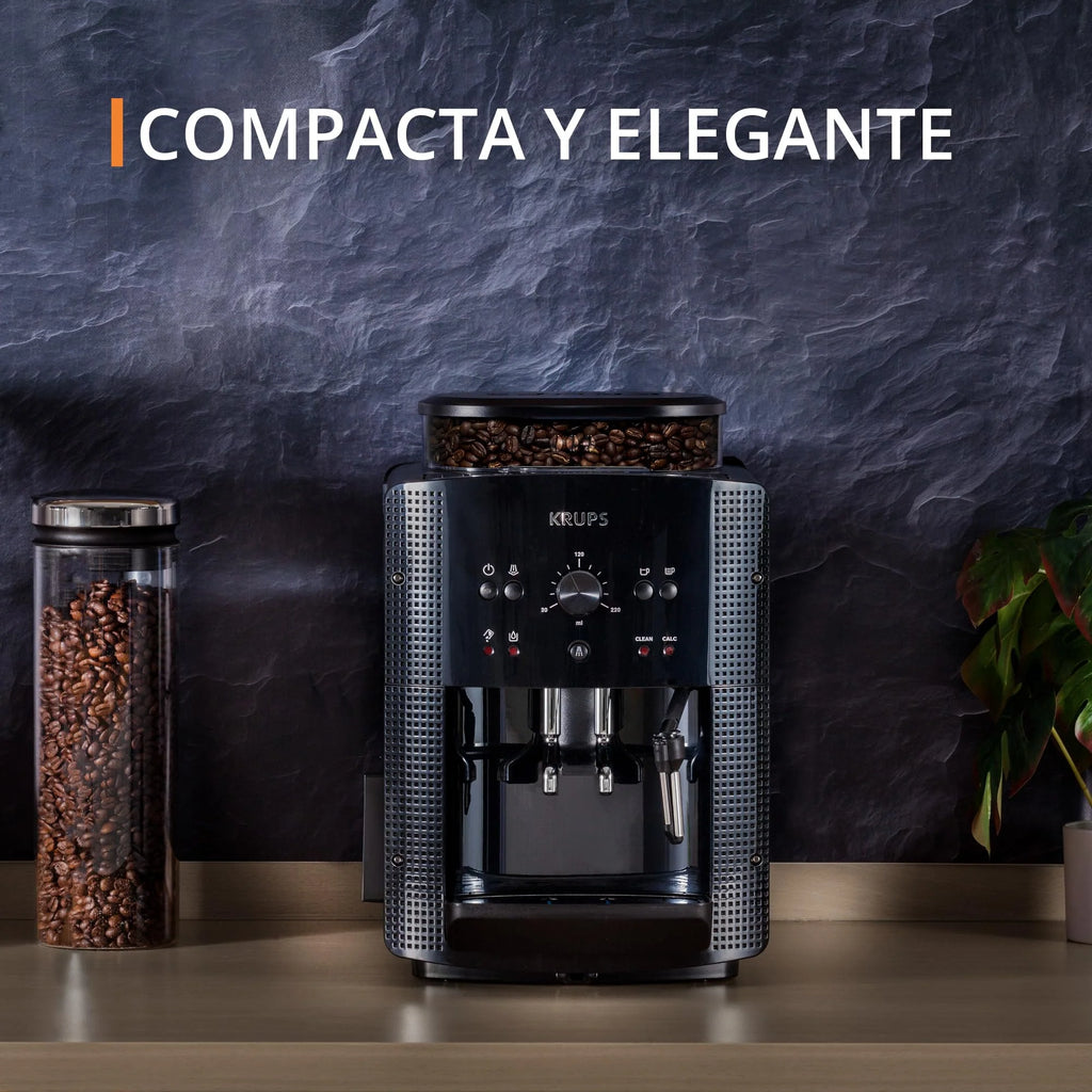 2025 Krups Essential - Cafetera súper automática, 15 Bares de presión, Molinillo cónico de Metal, con selección de cantidad e Intensidad de café, 1.7
