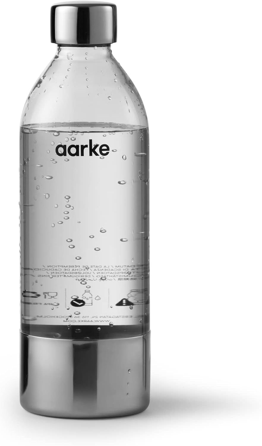 Aarke Carbonator 3, Máquina Gasificadora de Agua en Acero Inoxidable, incluye Dos Botellas (800ml), Acabado en Negro