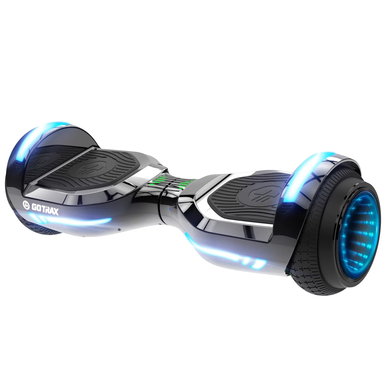 2025 Hoverboard GOTRAX GLIDE PRO con Bluetooth. ruedas de 6.5 pulgadas y luces LED multicolores de 7 colores. scooter autoequilibrado para niños y adultos (20–80 kg). color plateado