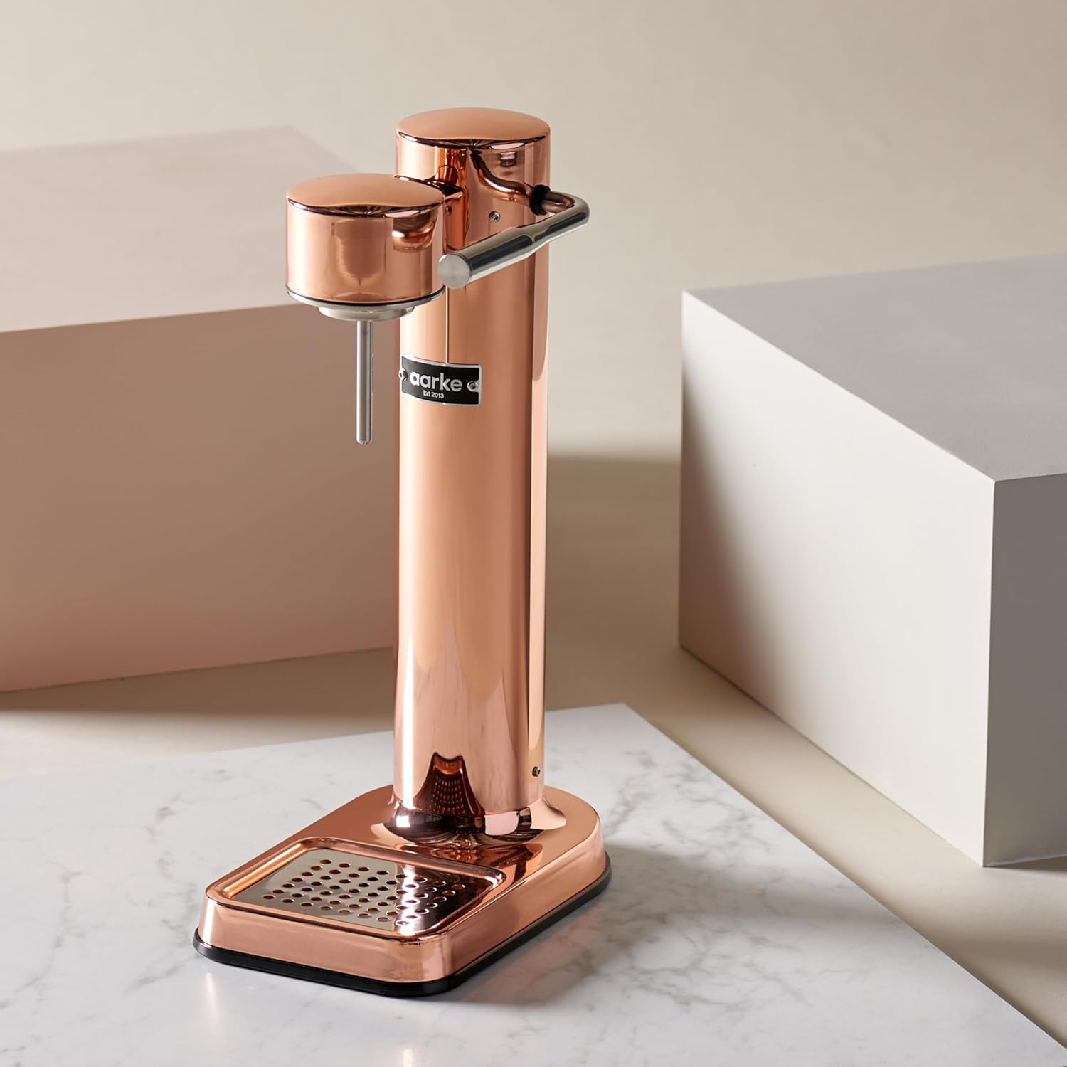 Aarke Carbonator 3, Máquina Gasificadora de Agua en Acero Inoxidable, incluye Dos Botellas (800ml), Acabado en Negro