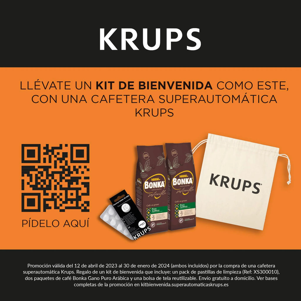 2025 Krups Essential - Cafetera súper automática, 15 Bares de presión, Molinillo cónico de Metal, con selección de cantidad e Intensidad de café, 1.7