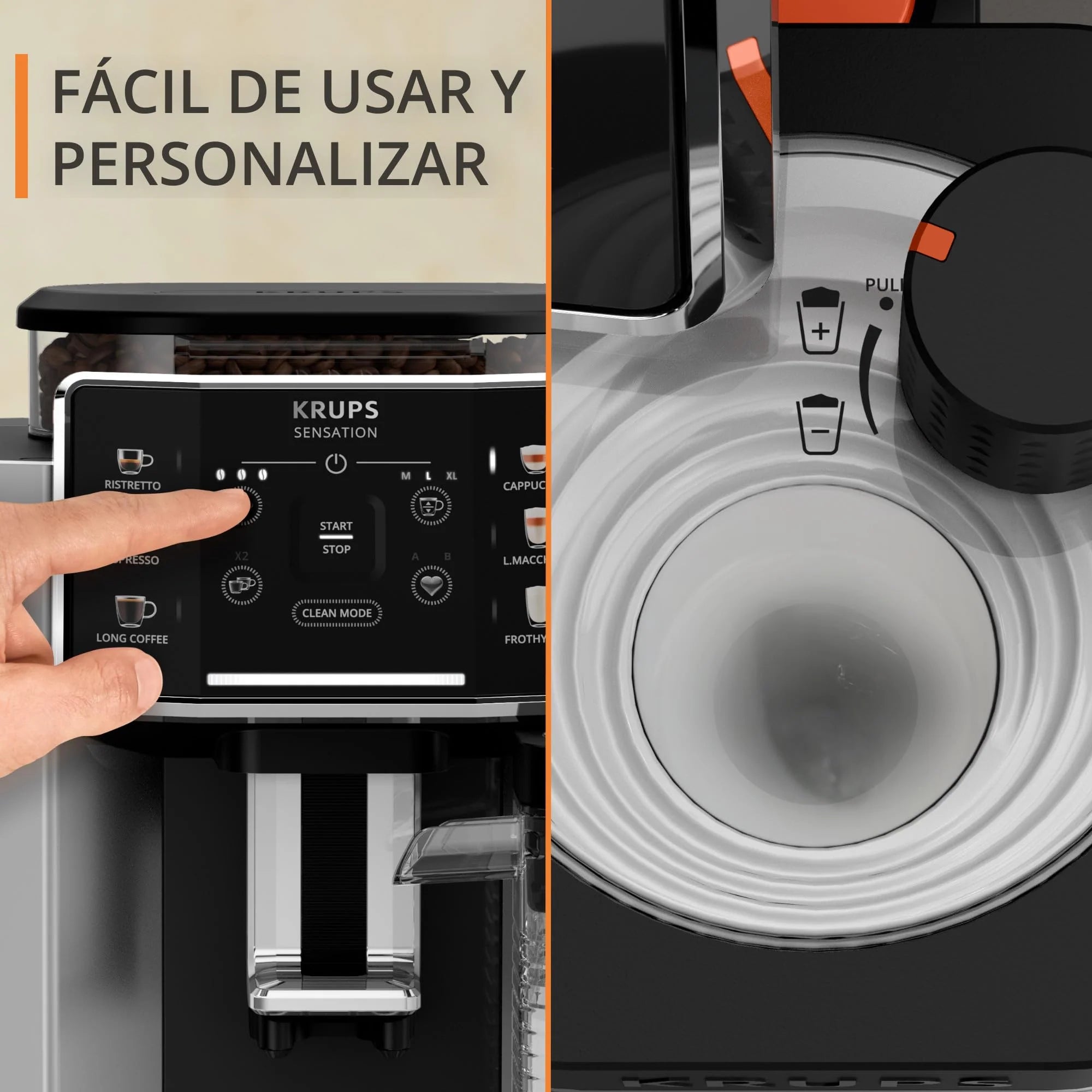 2025 Krups Essential - Cafetera súper automática, 15 Bares de presión, Molinillo cónico de Metal, con selección de cantidad e Intensidad de café, 1.7
