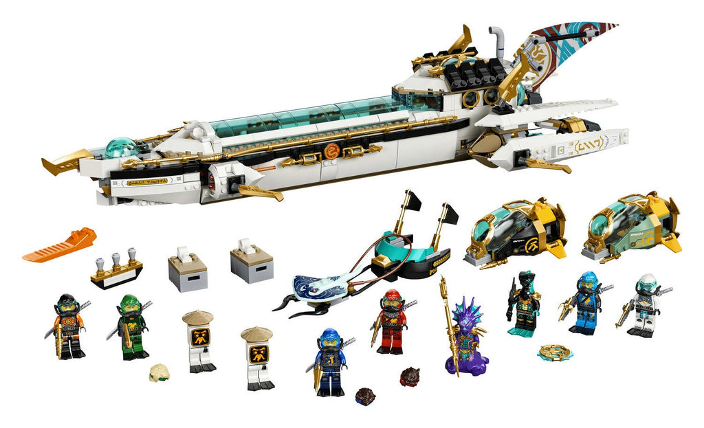 LEGO NINJAGO Hydro Bounty, Set de Construcción de Submarino 71756 con Minifiguras de Kai y Nya, Juguetes Ninja, Regalos para Niños y Niñas a partir de
