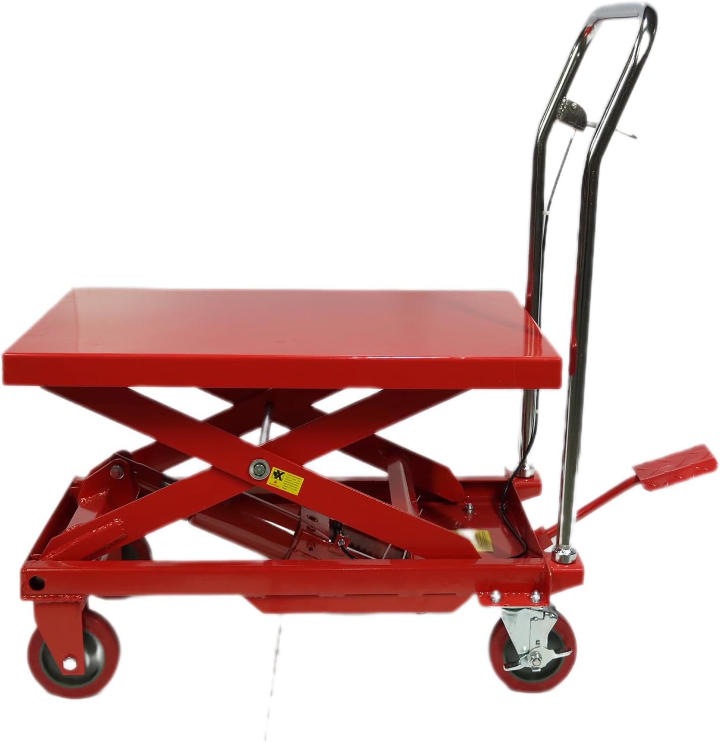 2025 Mesa elevadora hidráulica de tijera doble, capacidad 500 lbs, altura de elevación 30, carrito con 4 ruedas y base antideslizante, para manipulac