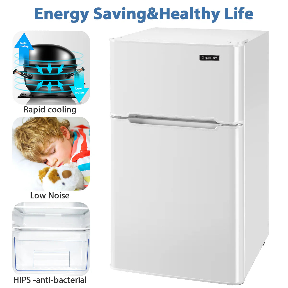 2025 Mini refrigerador EUHOMY de 3,2 pies cúbicos – Empotrable o independiente