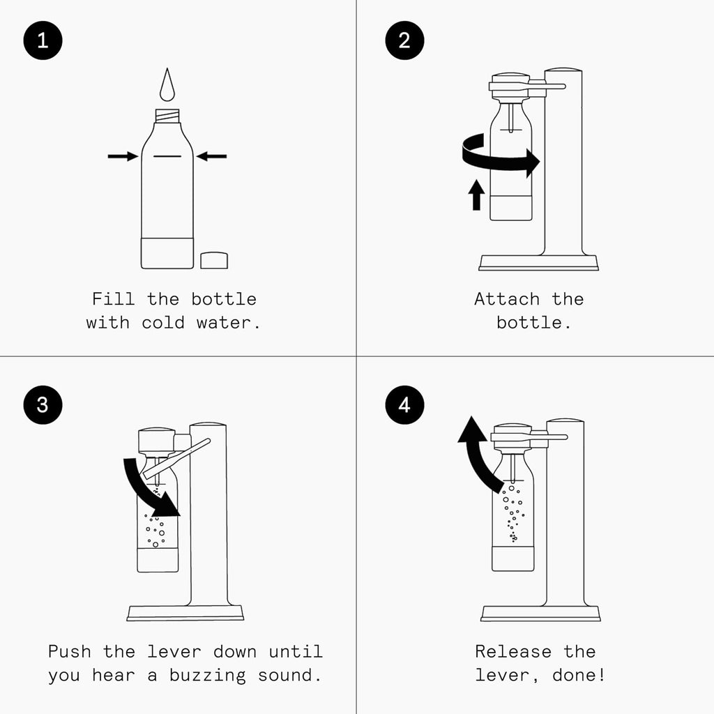 Aarke Carbonator 3, Máquina Gasificadora de Agua en Acero Inoxidable, incluye Dos Botellas (800ml), Acabado en Negro