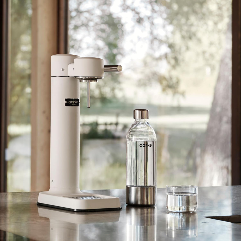 Aarke Carbonator 3, Máquina Gasificadora de Agua en Acero Inoxidable, incluye Dos Botellas (800ml), Acabado en Negro