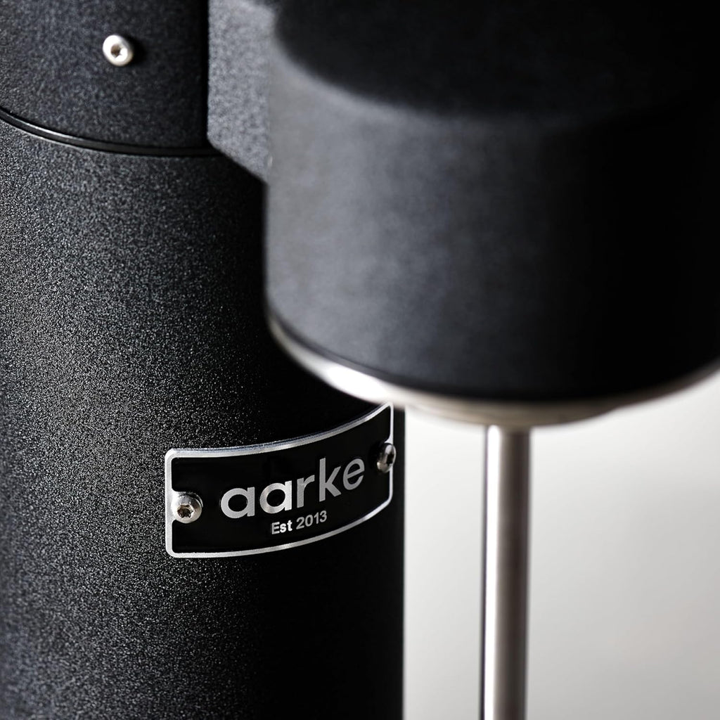 Aarke Carbonator 3, Máquina Gasificadora de Agua en Acero Inoxidable, incluye Dos Botellas (800ml), Acabado en Negro