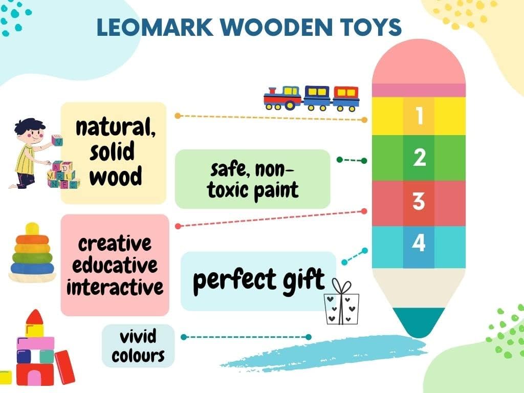 Leomark Mesa de Juegos de Madera para Niños y Adultos | Diversión en Casa o Fiesta Entretenimiento Familiar | Estable, Educativa y Fácil de Montar