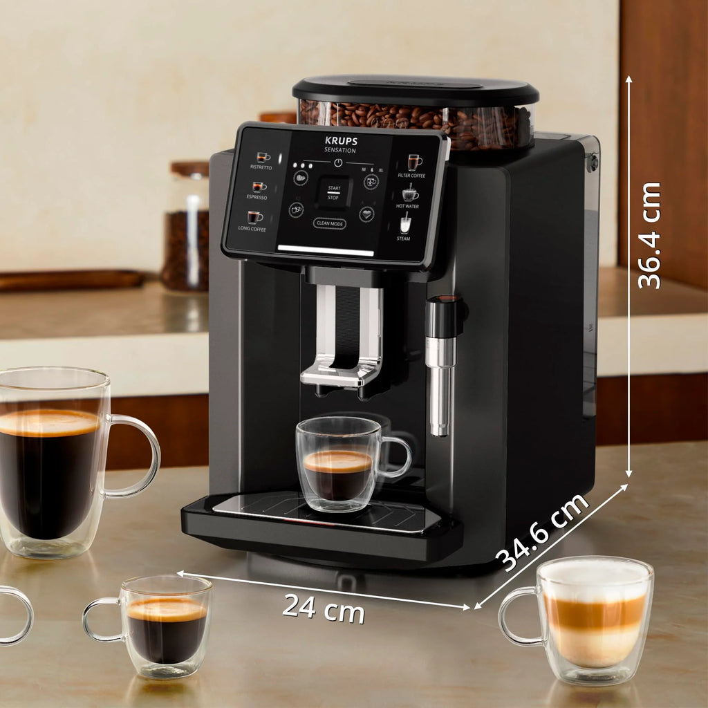 2025 Krups Essential - Cafetera súper automática, 15 Bares de presión, Molinillo cónico de Metal, con selección de cantidad e Intensidad de café, 1.7