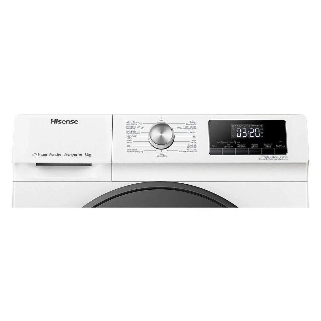 2025 Lavadora frontal Hisense WFQA8014EVJM – 8 kg, 1400 rpm, blanca