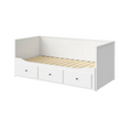 HEMNES Cama tipo diván con 3 espacios de almacenamiento, Blanco, 80x200 cm