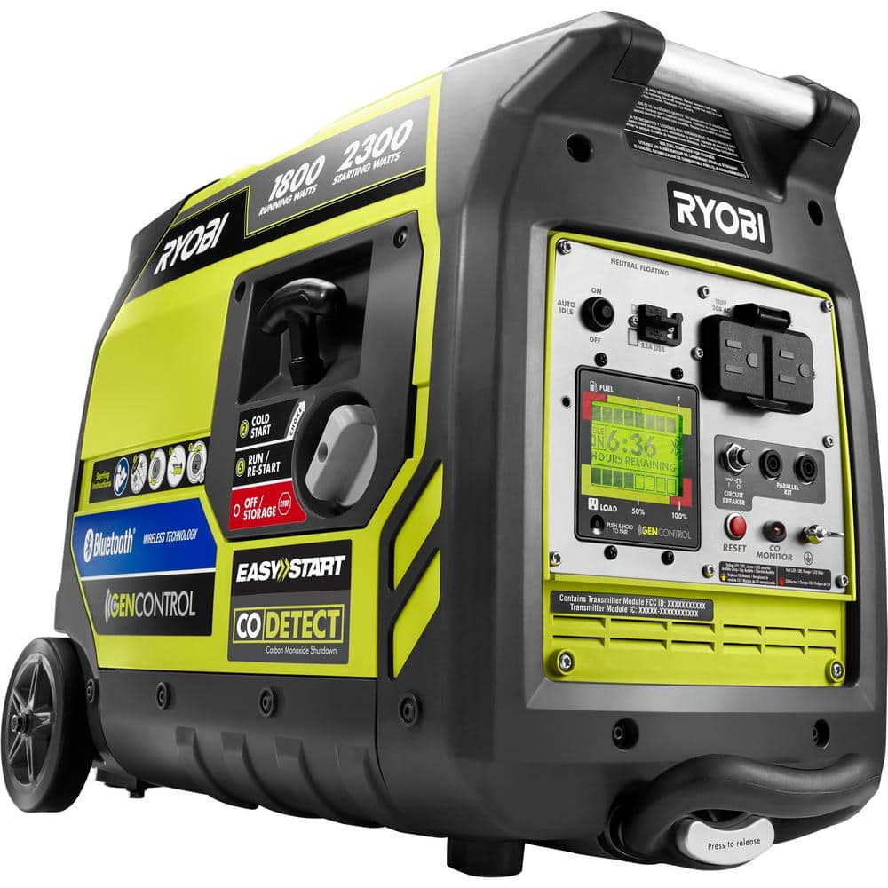 2025 Generador Inverter a Gasolina de 2,300 Vatios con Arranque por Retroceso y Sensor de Apagado por CO - RYi2322