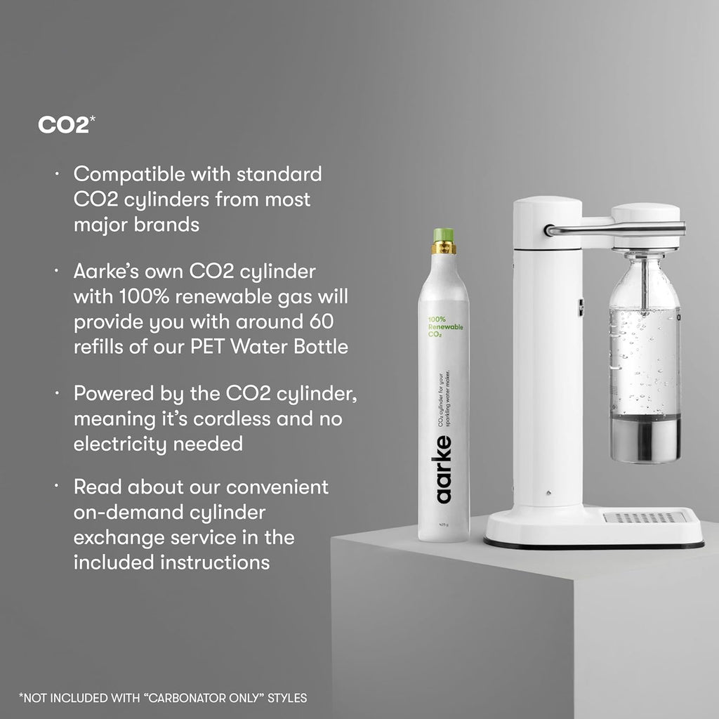 Aarke Carbonator 3, Máquina Gasificadora de Agua en Acero Inoxidable, incluye Dos Botellas (800ml), Acabado en Negro