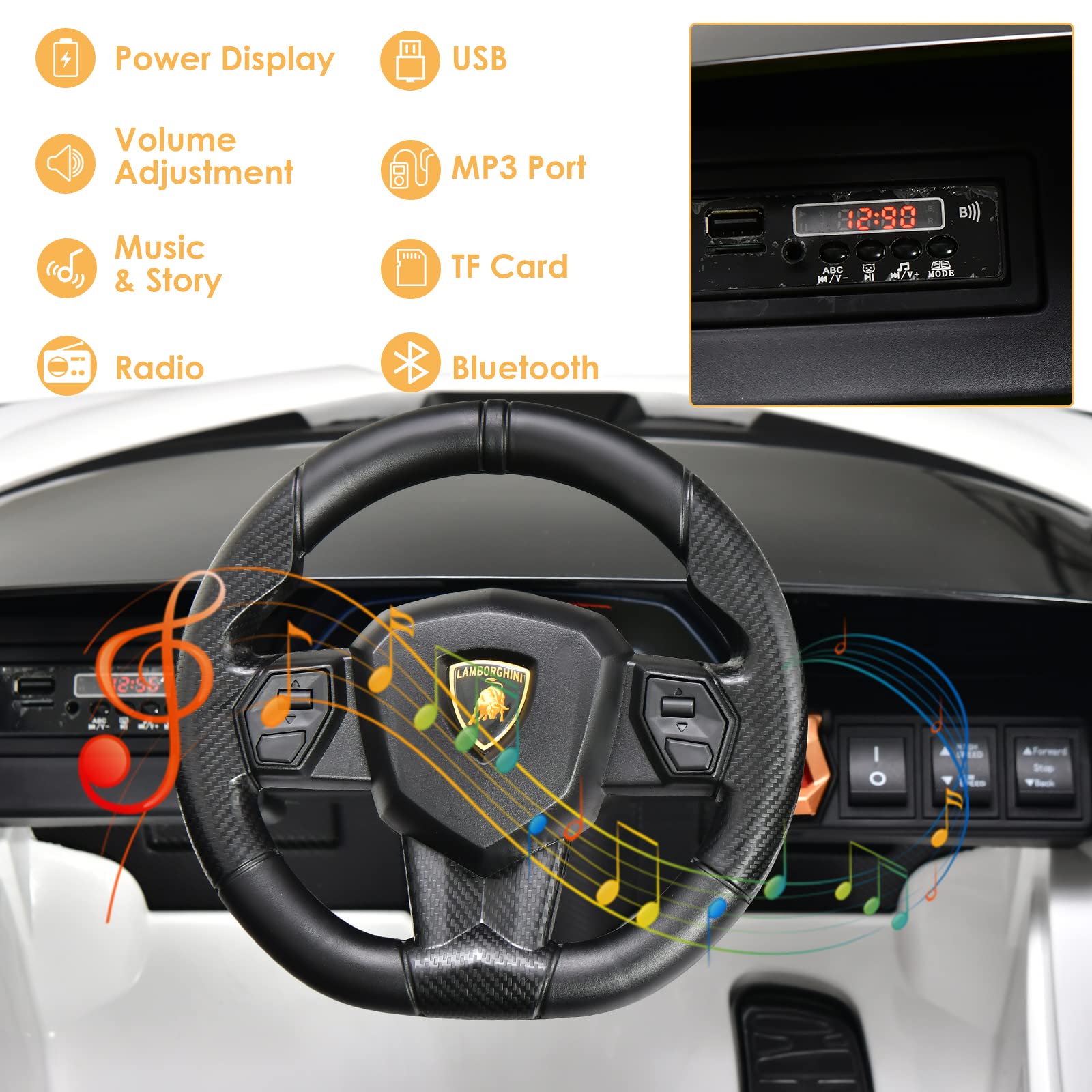 2025 Lamborghini Eléctrico con Suspensión Bluetooth Licenciado