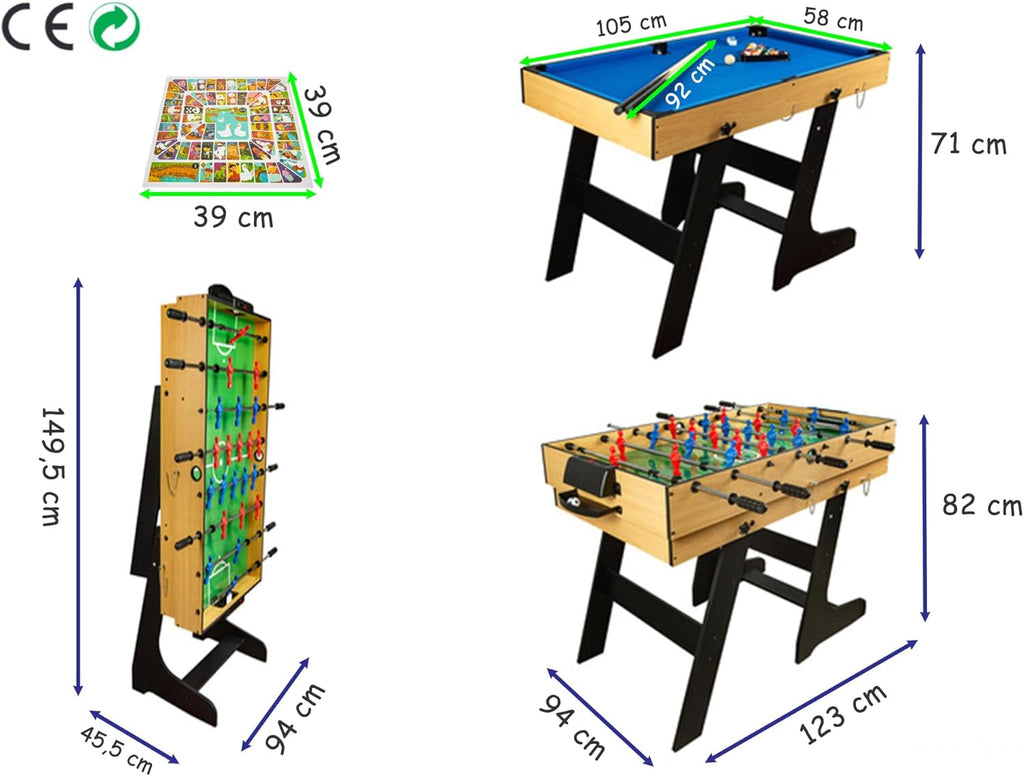 Leomark Mesa de Juegos de Madera para Niños y Adultos | Diversión en Casa o Fiesta Entretenimiento Familiar | Estable, Educativa y Fácil de Montar