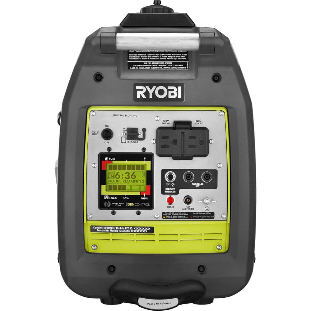 2025 Generador Inverter a Gasolina de 2,300 Vatios con Arranque por Retroceso y Sensor de Apagado por CO - RYi2322