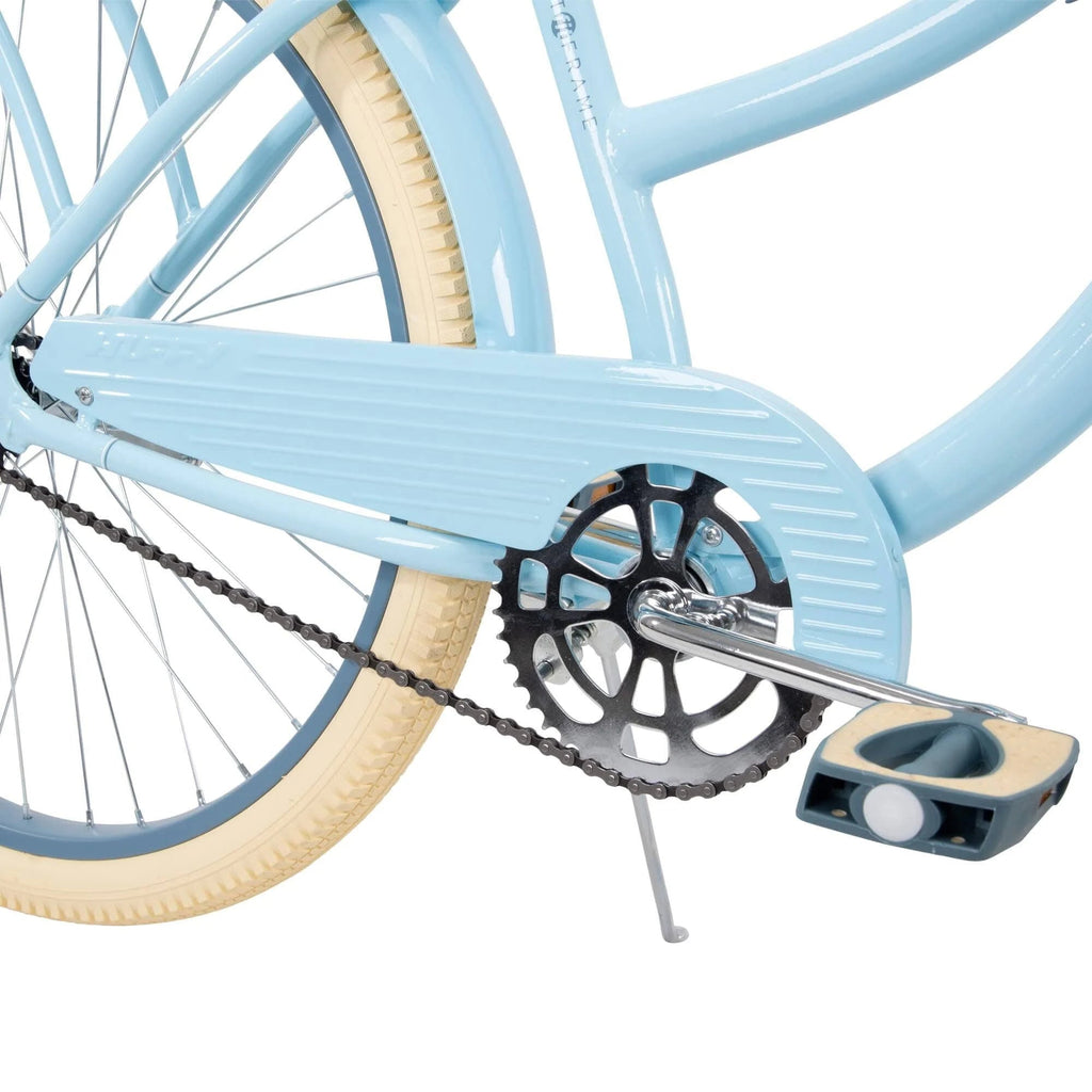 2025 Bicicleta Cruiser Clásica Huffy Nel Lusso con cuadro Perfect Fit, Mujer, Azul Claro, 26