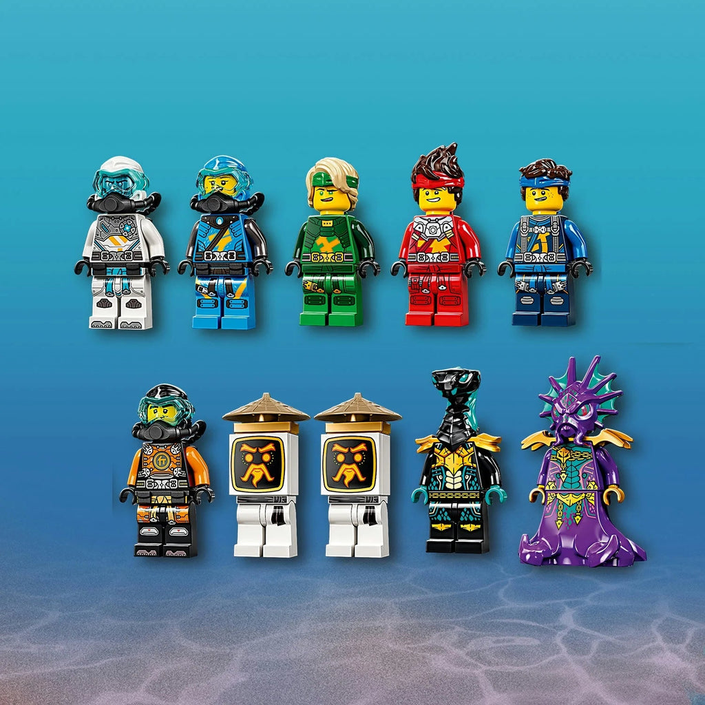 LEGO NINJAGO Hydro Bounty, Set de Construcción de Submarino 71756 con Minifiguras de Kai y Nya, Juguetes Ninja, Regalos para Niños y Niñas a partir de