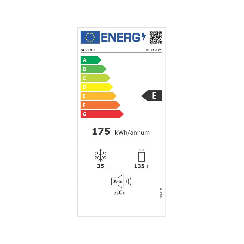 2025 Gorenje RFI412EP1 Frigorífico-congelador integrable blanco con puerta deslizante 170 l E