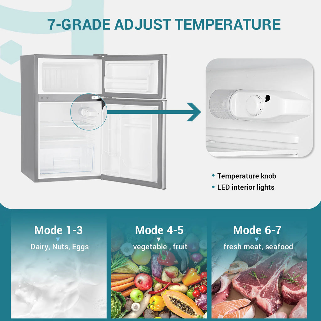 2025 Mini refrigerador EUHOMY de 3,2 pies cúbicos – Empotrable o independiente
