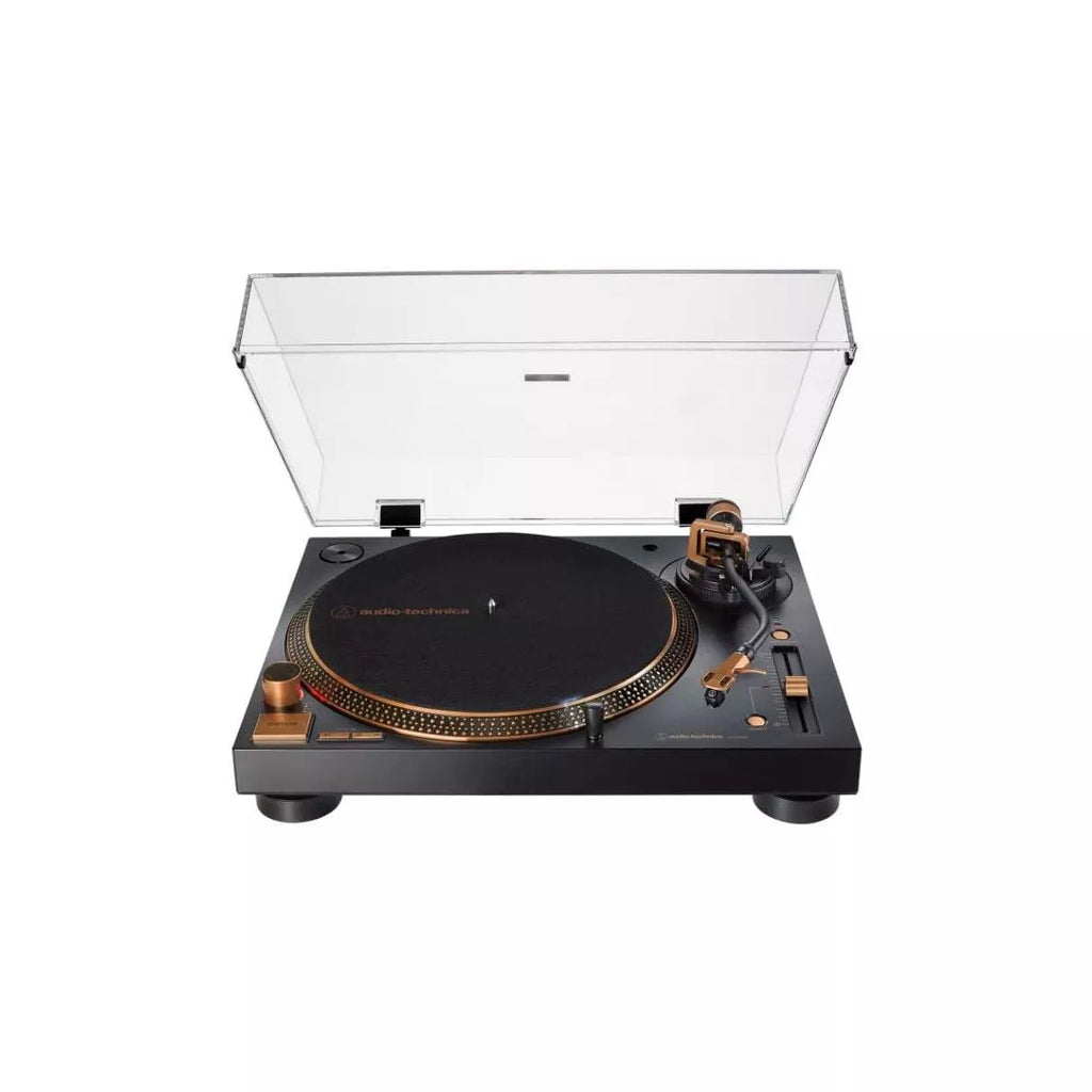 2025 Audio Technica AT-LP120XUSB-BZ Tocadiscos de tracción directa USB, color bronce – 3 velocidades, preamplificador integrado, conversión de vinilo