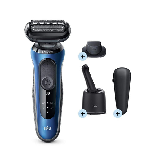 2025 Afeitadora Braun Series 6 60-B7200cc para hombre – Afeitado en seco y húmedo con SmartCare Center – Azul