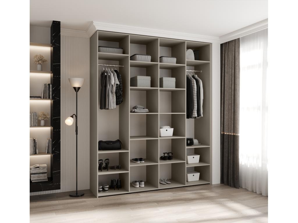 Armario Mobilifacile de 2 puertas batientes, 250/205/52, 4 puertas, Mobilifacile/Negro Antracita mp4283652