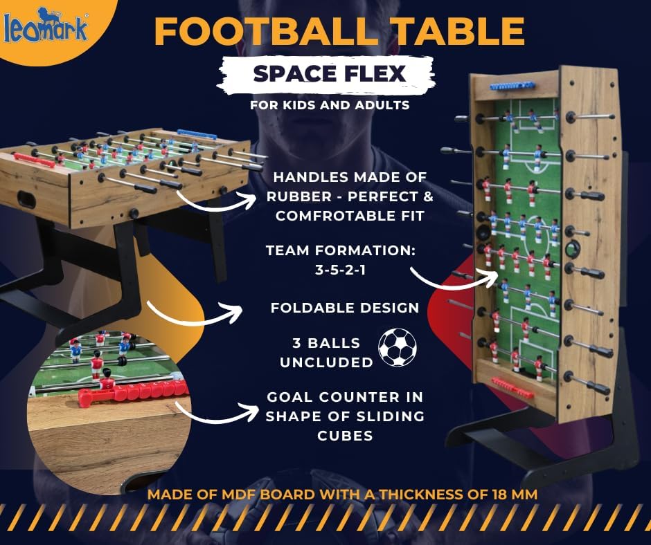 Leomark Mesa de Juegos de Madera para Niños y Adultos | Diversión en Casa o Fiesta Entretenimiento Familiar | Estable, Educativa y Fácil de Montar