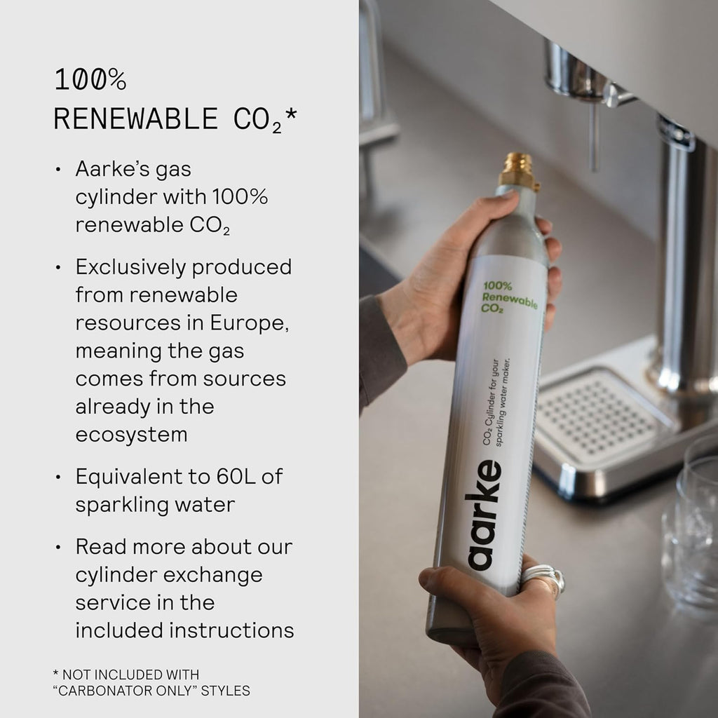 Aarke Carbonator 3, Máquina Gasificadora de Agua en Acero Inoxidable, incluye Dos Botellas (800ml), Acabado en Negro