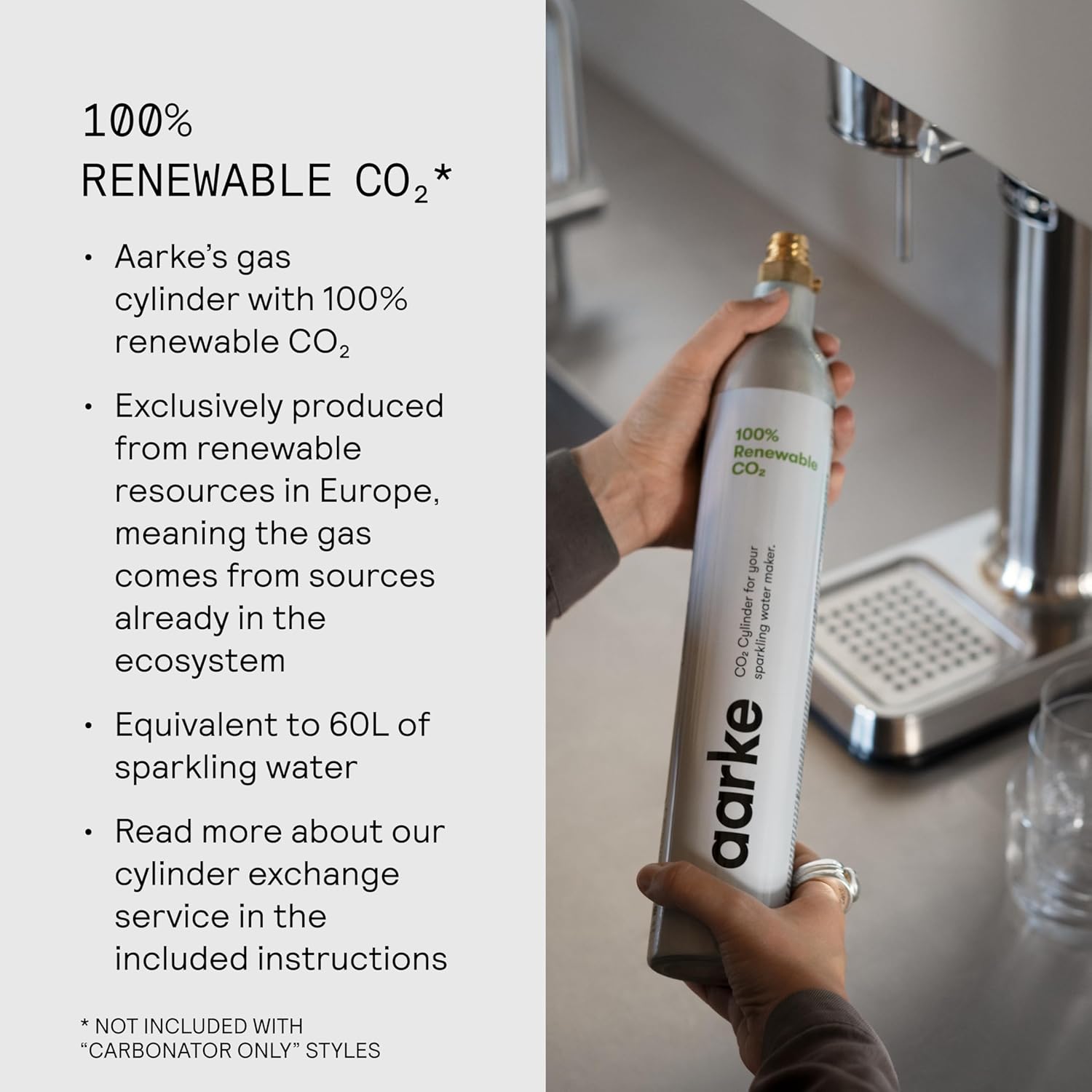 Aarke Carbonator 3, Máquina Gasificadora de Agua en Acero Inoxidable, incluye Dos Botellas (800ml), Acabado en Negro