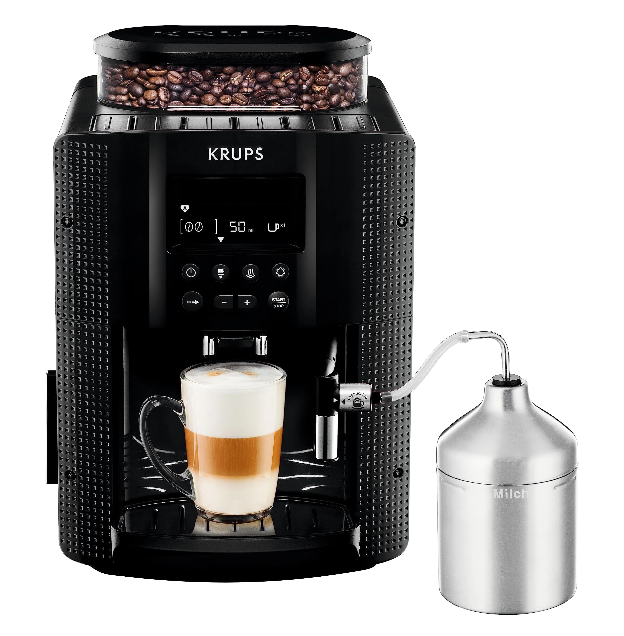 2025 Krups Essential - Cafetera súper automática, 15 Bares de presión, Molinillo cónico de Metal, con selección de cantidad e Intensidad de café, 1.7