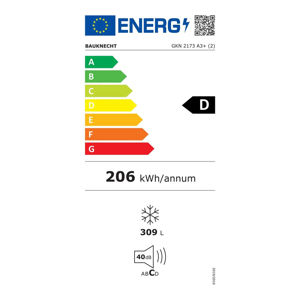 2025 Congelador vertical Bauknecht GKN 2173 A3+ – 309 litros, independiente, clase energética A+++, blanco