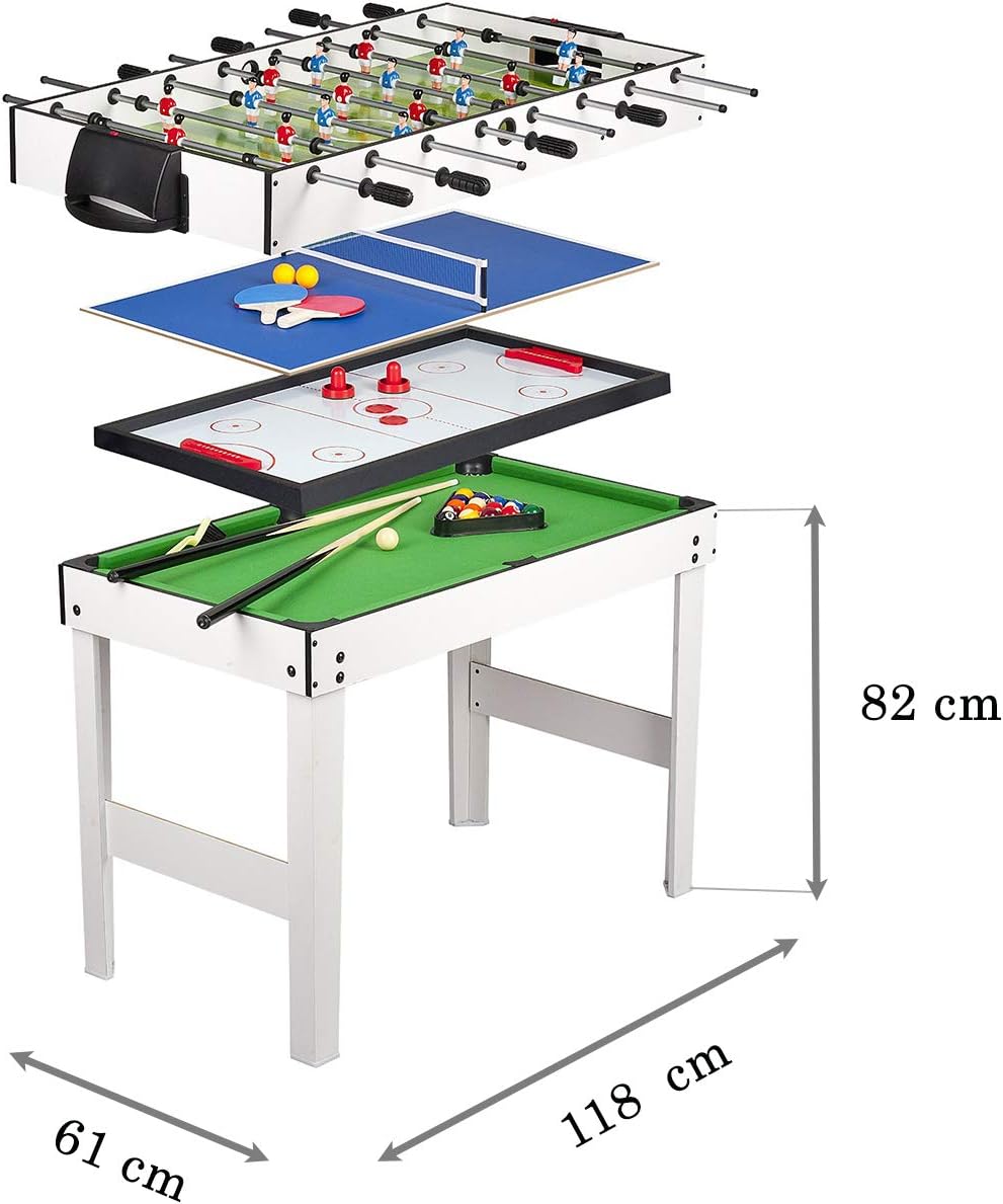 Leomark Mesa de Juegos de Madera para Niños y Adultos | Diversión en Casa o Fiesta Entretenimiento Familiar | Estable, Educativa y Fácil de Montar