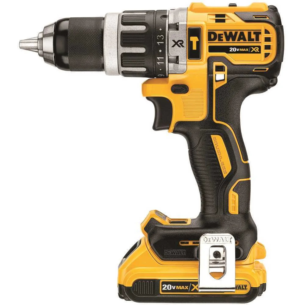 2025 DEWALT DCD796D2 Taladro Percutor Compacto Inalámbrico 20V MAX XR con Motor Sin Escobillas, 2 Baterías de 2 Ah, Cargador y Maletín