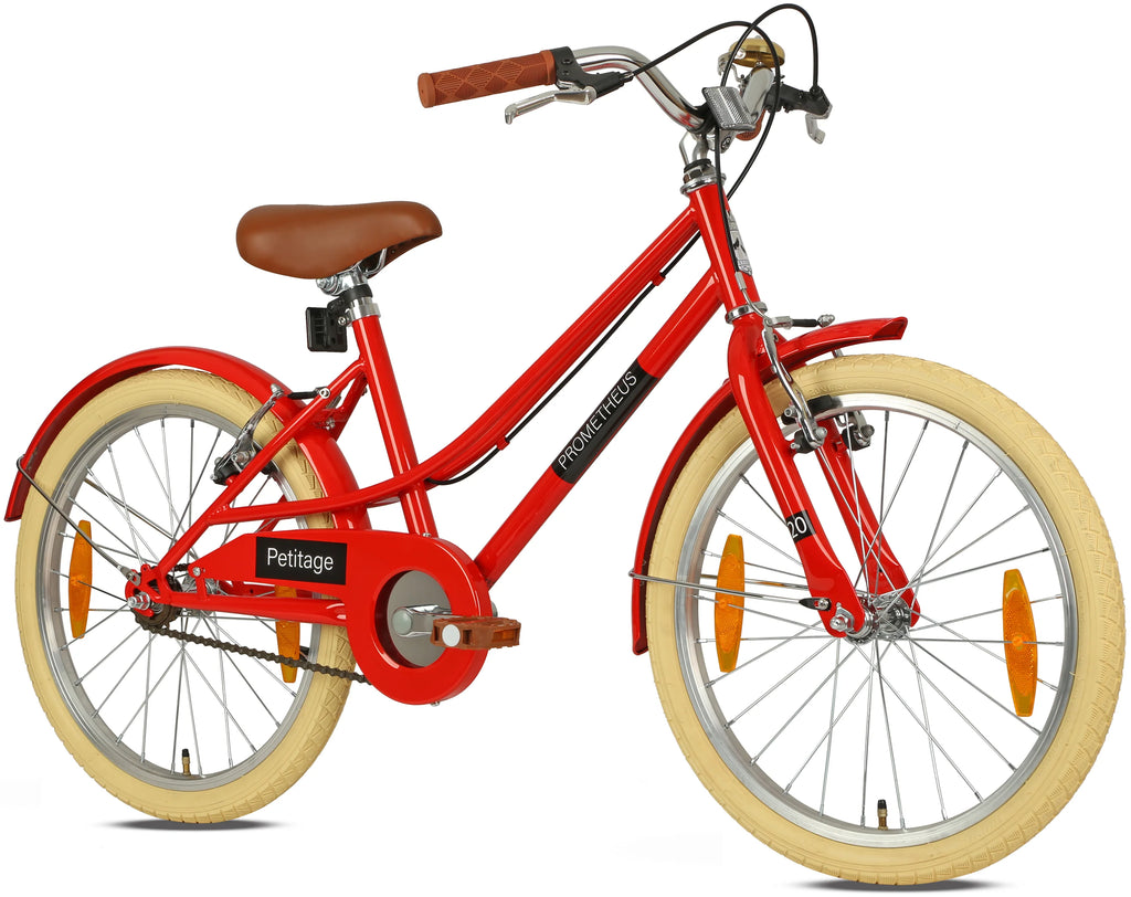 2025 Bicicleta Infantil Retro de 20 Pulgadas, Roja, desde 6-7 Años
