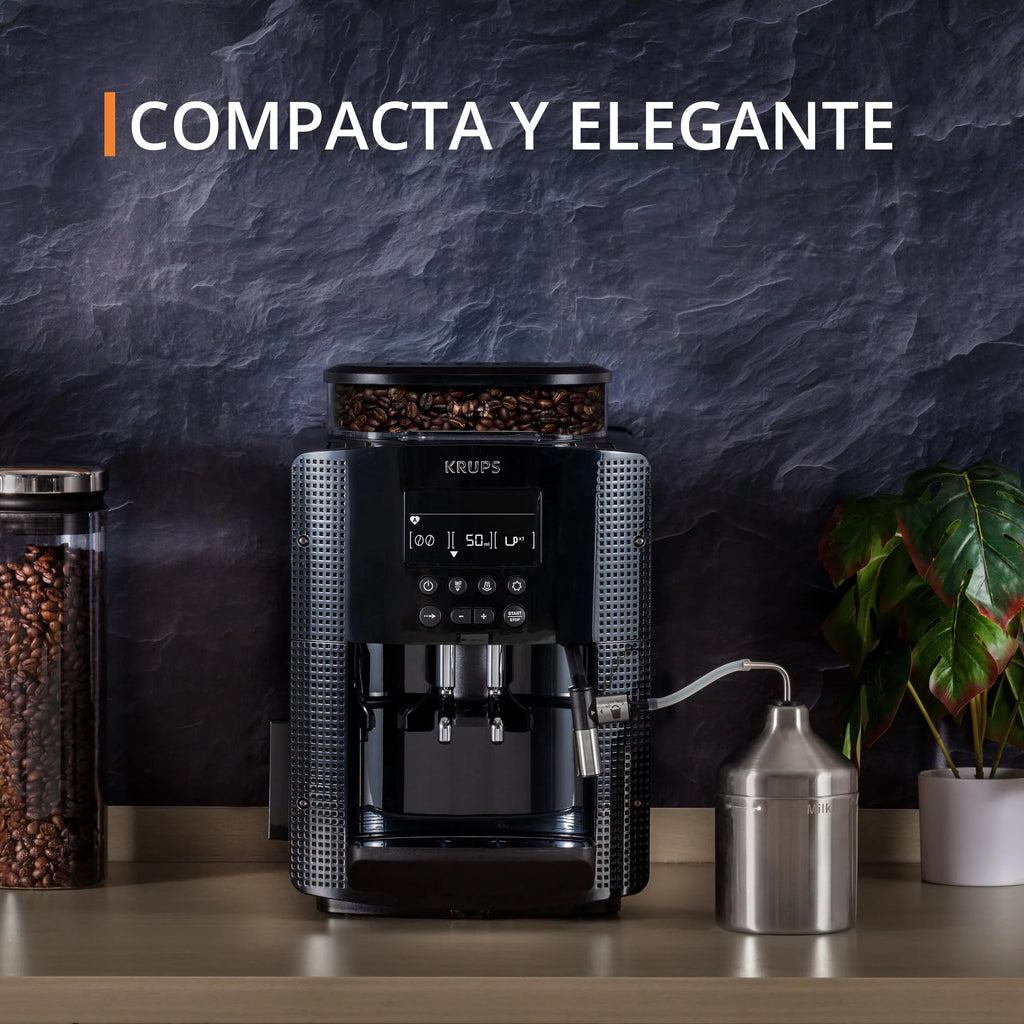 2025 Krups Essential - Cafetera súper automática, 15 Bares de presión, Molinillo cónico de Metal, con selección de cantidad e Intensidad de café, 1.7