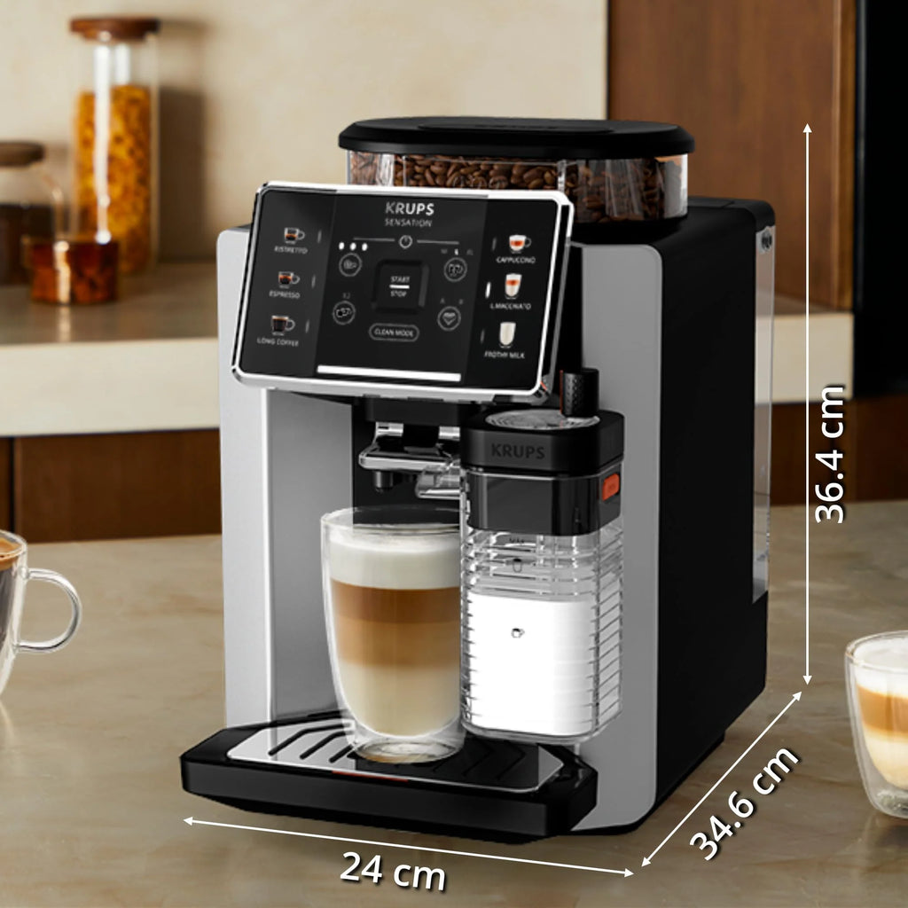 2025 Krups Essential - Cafetera súper automática, 15 Bares de presión, Molinillo cónico de Metal, con selección de cantidad e Intensidad de café, 1.7